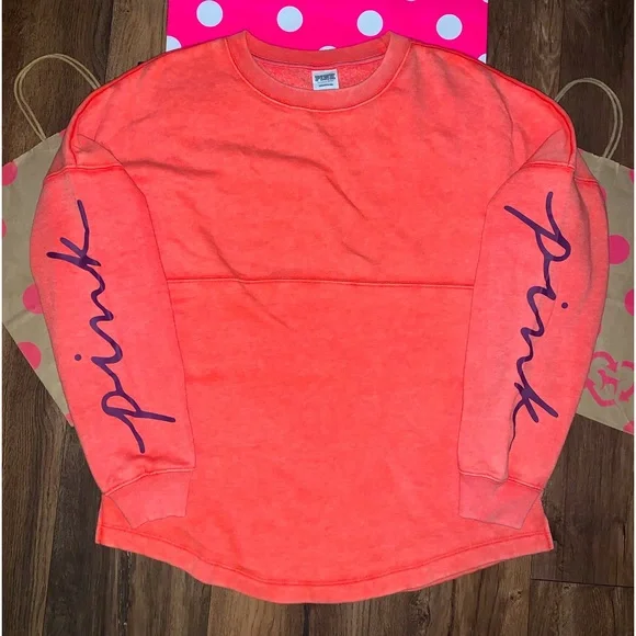 NWT VS PINK Size SMALL Varsity Campus Crew Sweatshirt. - Picture 1 of 7